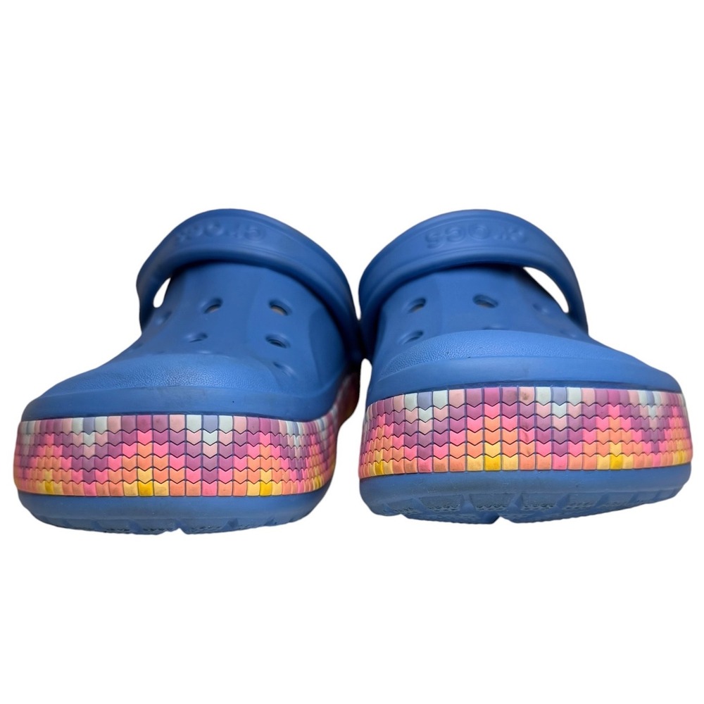 Crocs Classic Clogs Blue Multicolor Graphic Mens 12 - Picture 6 of 15